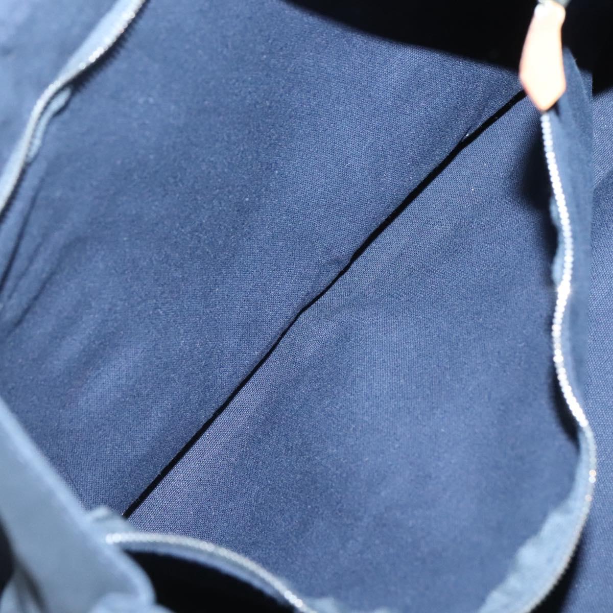 HERMES Fourre Tout MM Hand Bag Canvas Navy Auth 125006