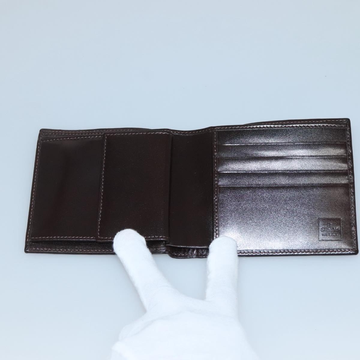 FENDI Zucca Canvas Bifold Wallet Black Brown Auth 125018