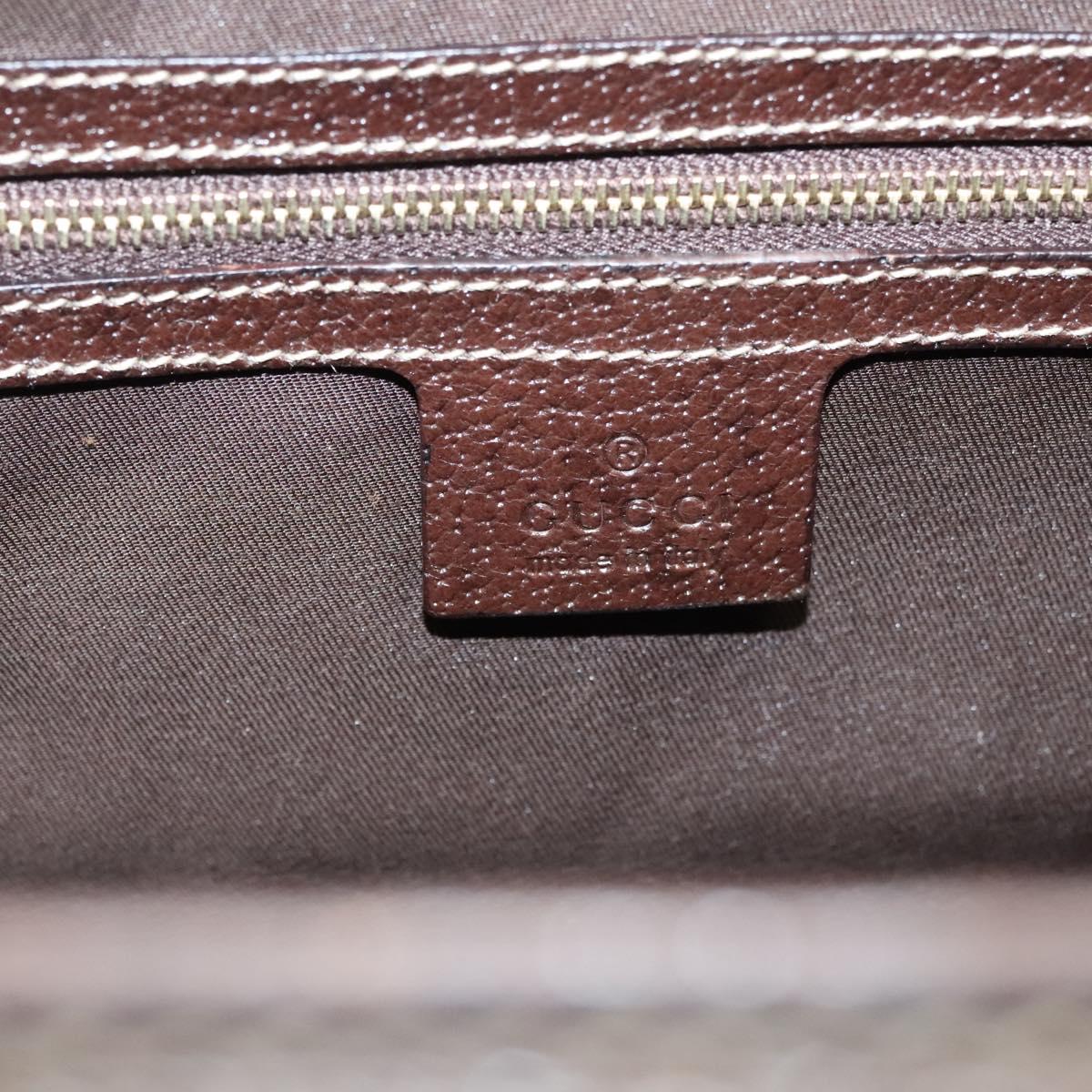 GUCCI Hand Bag Canvas Brown Gold 146002 Auth 125025