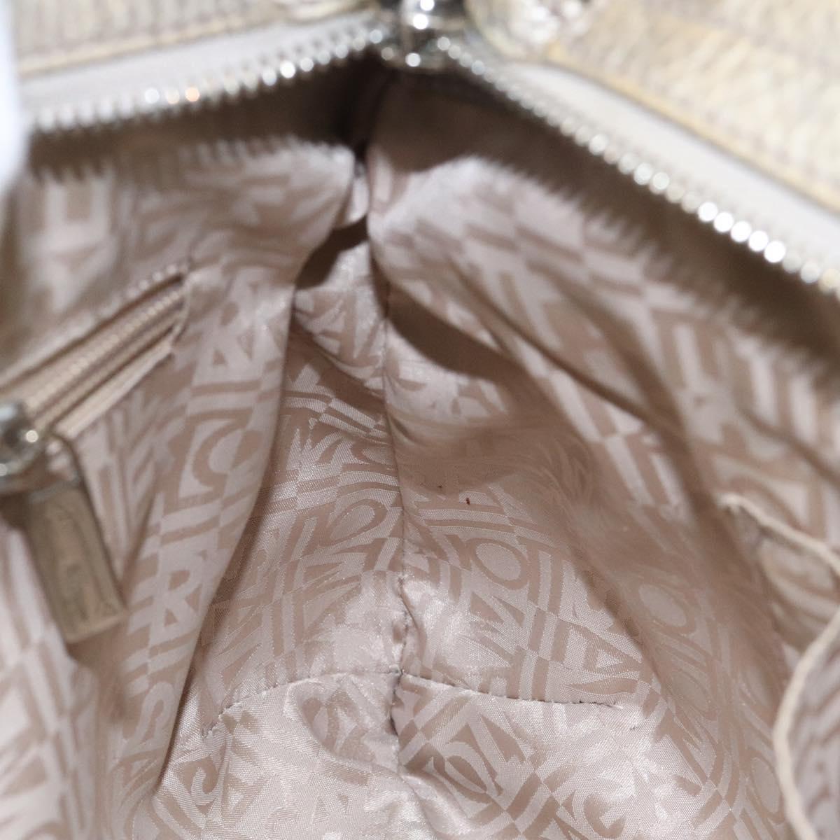 Salvatore Ferragamo Gancini Tote Bag Leather Silver Auth 125027