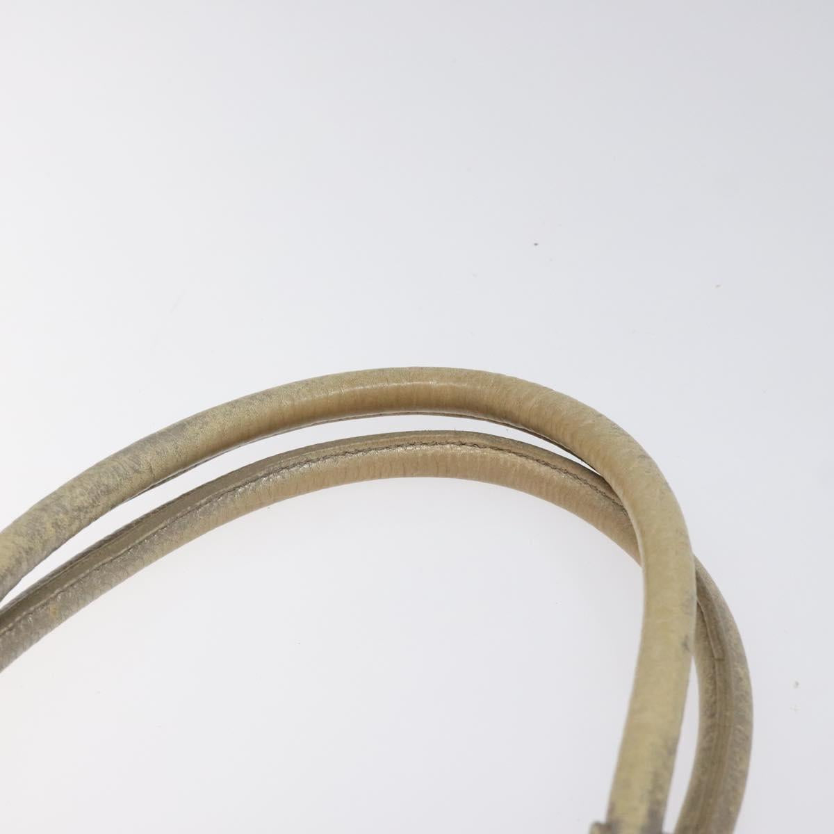 Salvatore Ferragamo Gancini Tote Bag Leather Silver Auth 125027