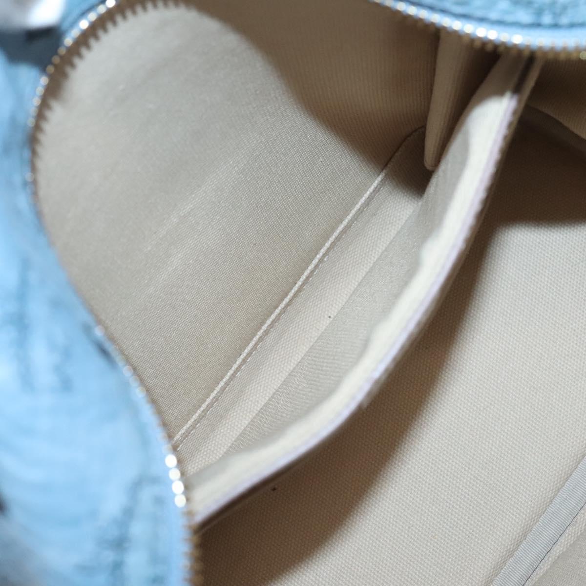 MCM Logogram Vicetos Backpack PVC Leather Light Blue Auth 125034