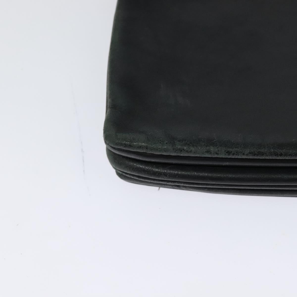 CELINE Trio Shoulder Bag Leather Black Gold Auth 125093