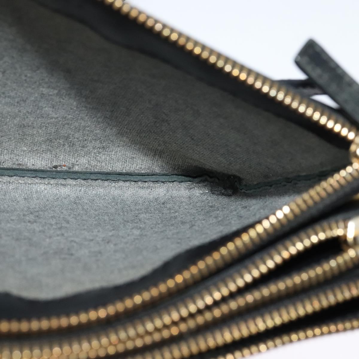CELINE Trio Shoulder Bag Leather Black Gold Auth 125093