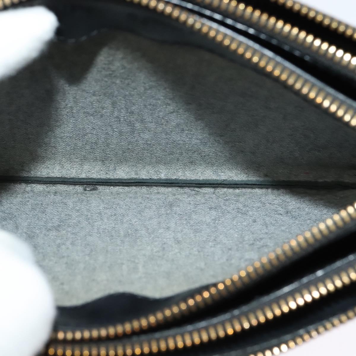 CELINE Trio Shoulder Bag Leather Black Gold Auth 125093