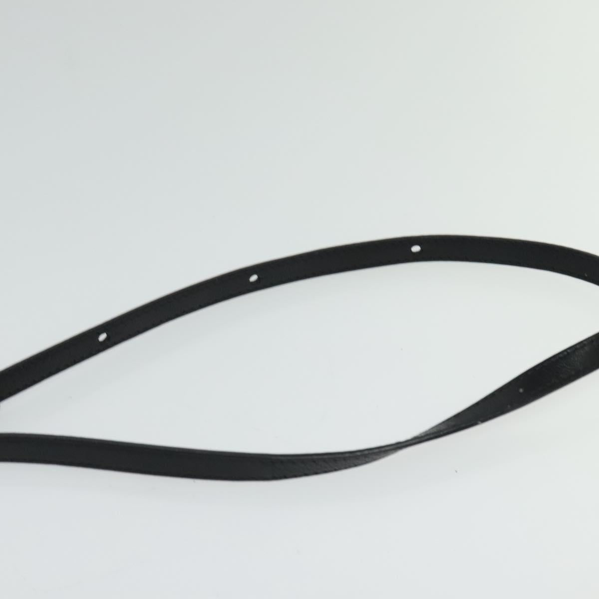 CELINE Trio Shoulder Bag Leather Black Gold Auth 125093