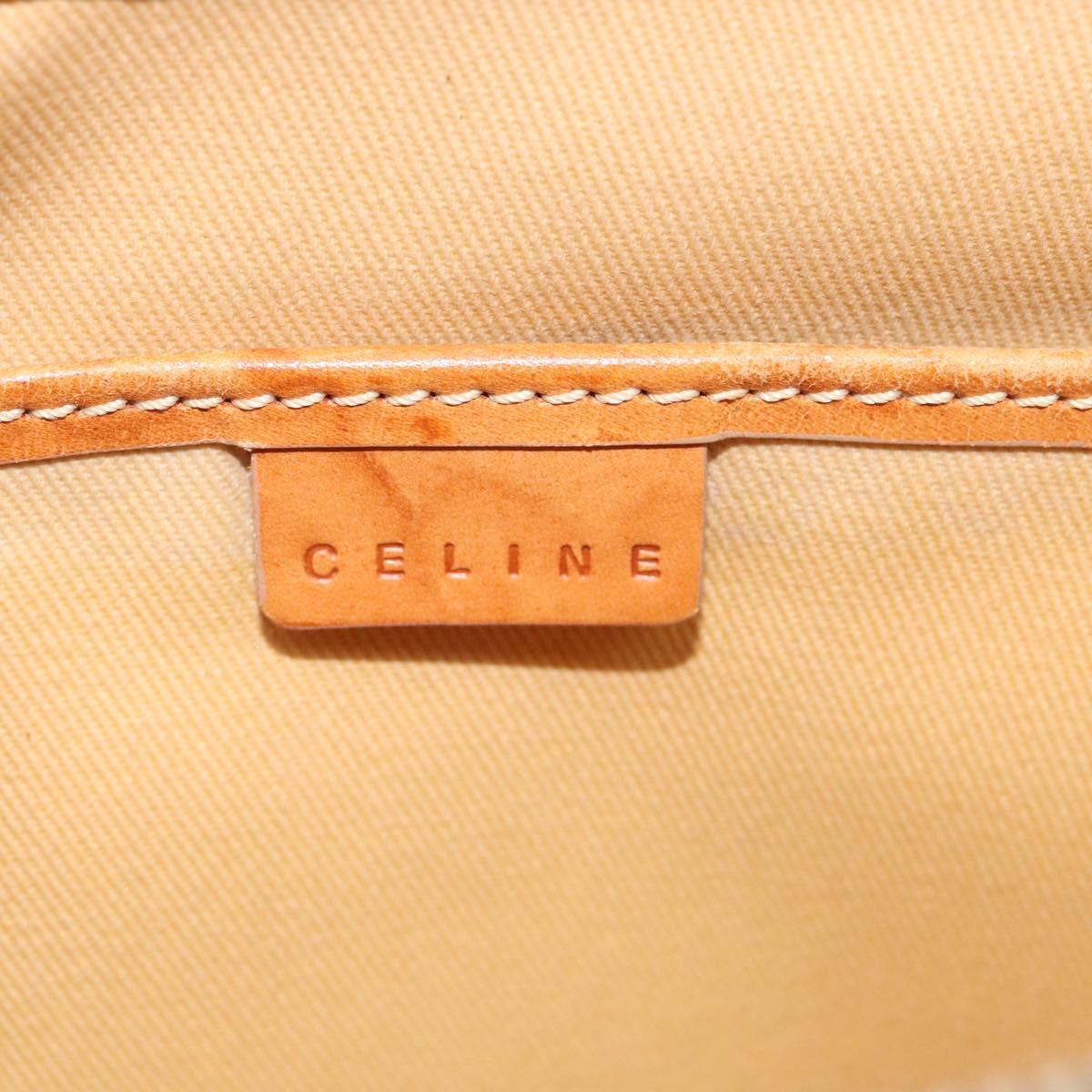 CELINE C Macadam Canvas Hand Bag Red Gold Auth 125094