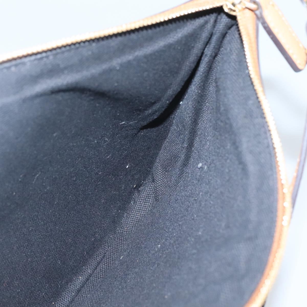 MCM Vicetos Logogram Accessory Pouch PVC Leather Brown Gold Auth 125099