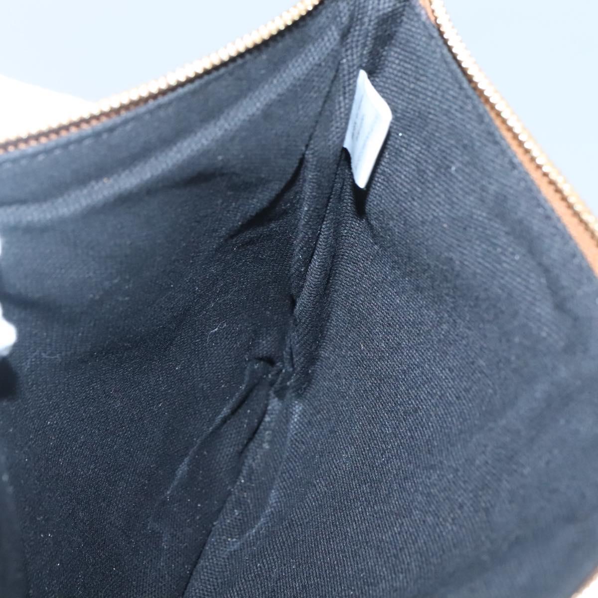 MCM Vicetos Logogram Accessory Pouch PVC Leather Brown Gold Auth 125099