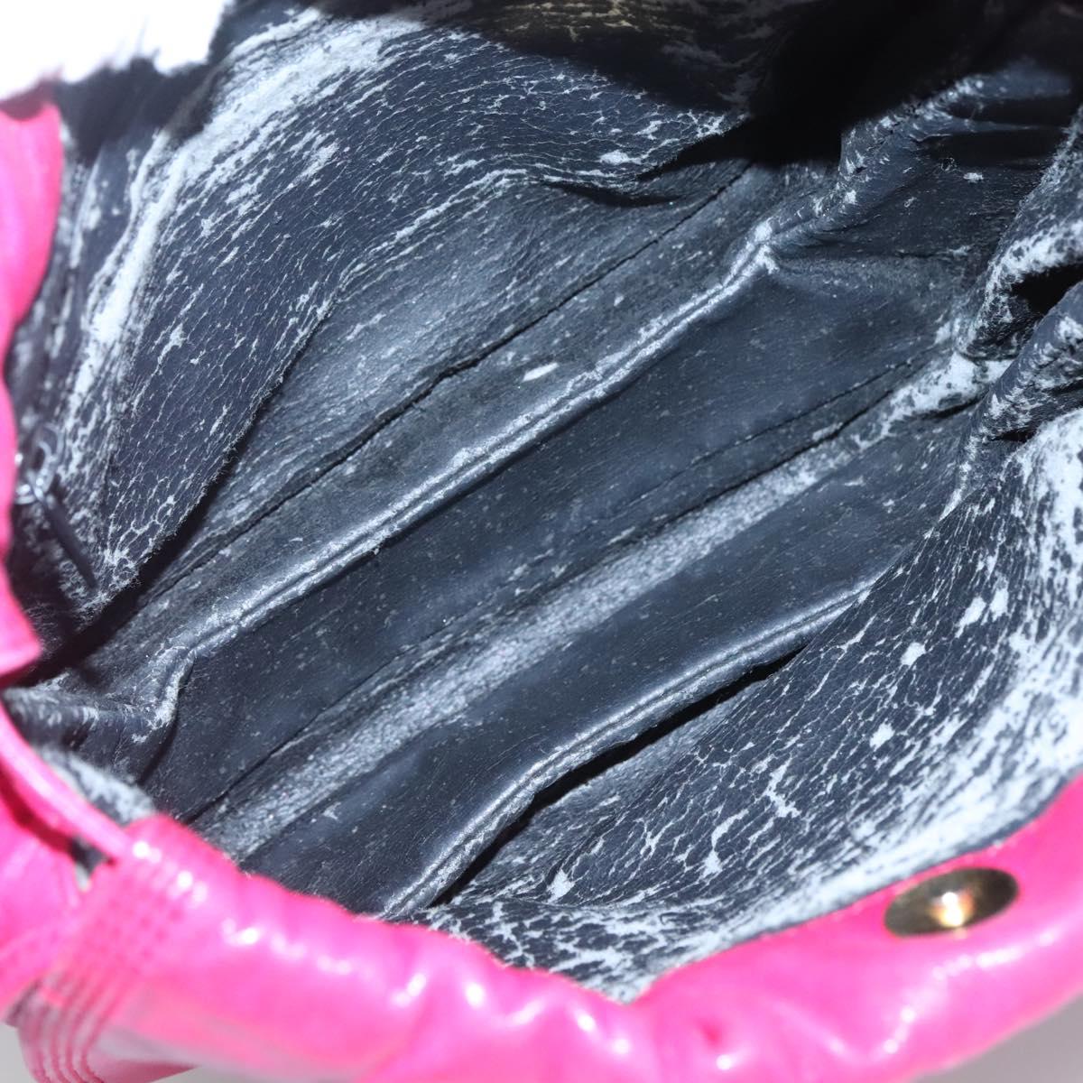 LOEWE Anagram Shoulder Bag Leather Pink gold Auth 125100