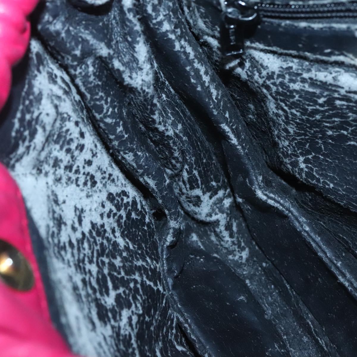 LOEWE Anagram Shoulder Bag Leather Pink gold Auth 125100