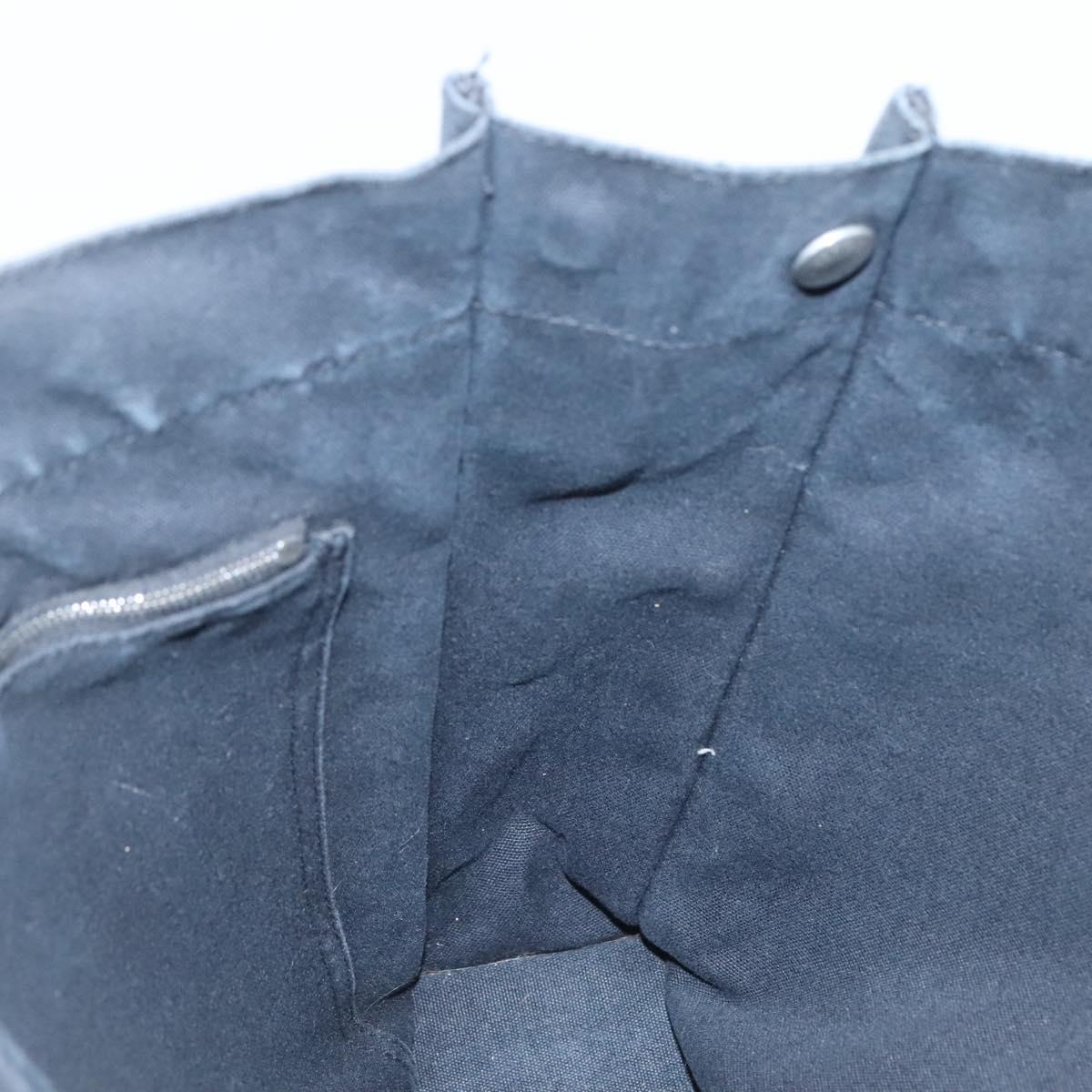 HERMES Fourre Tout MM Hand Bag Canvas Black Silver Auth 125123