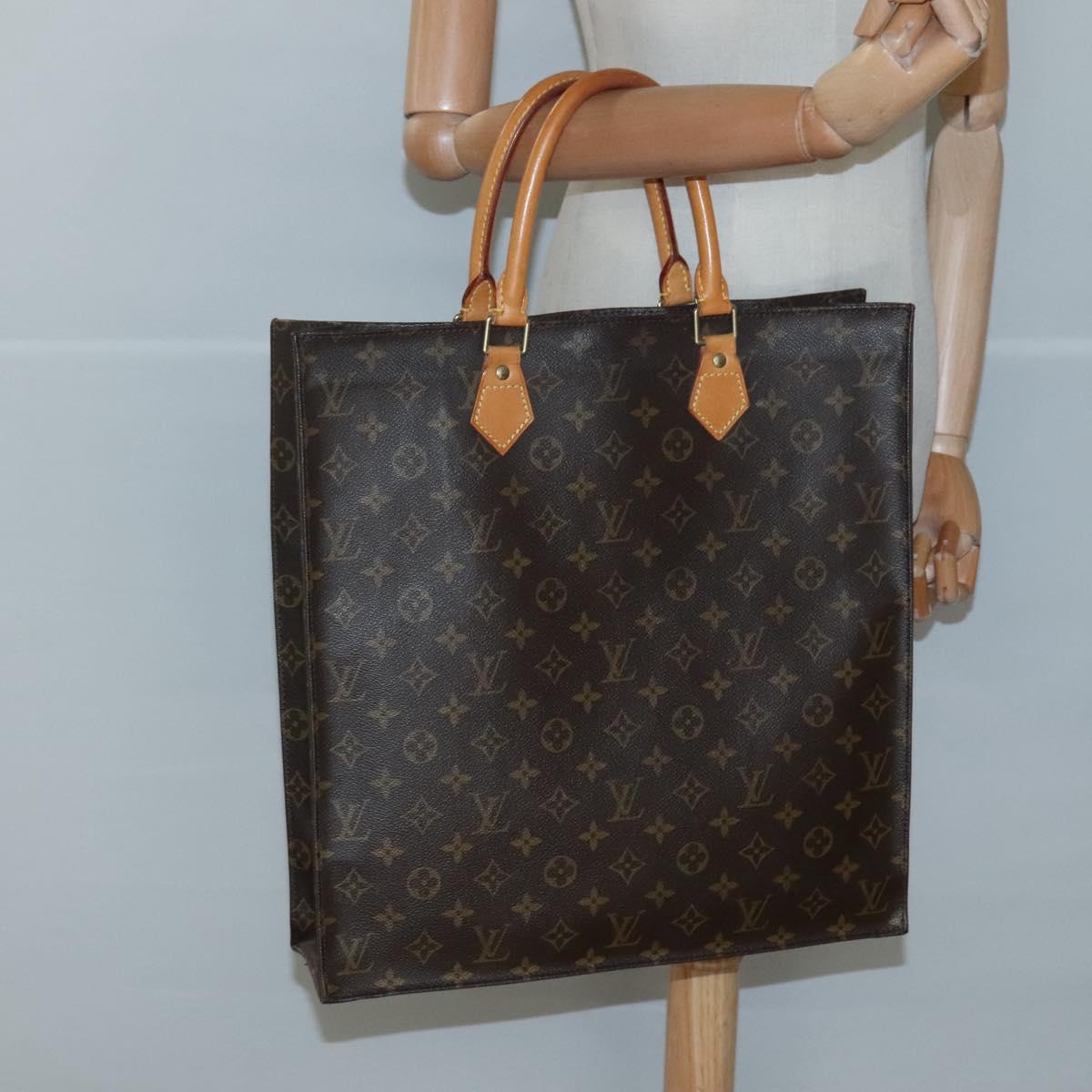LOUIS VUITTON Monogram Sac Plat Hand Bag M51140 LV Auth 125127