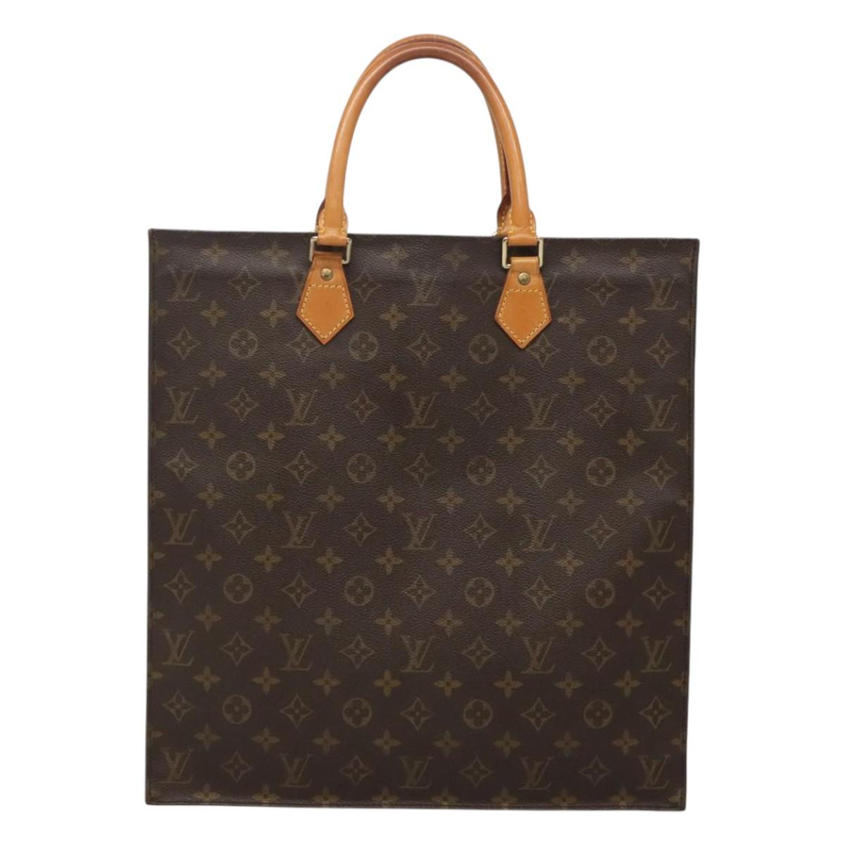 LOUIS VUITTON Monogram Sac Plat Hand Bag M51140 LV Auth 125127