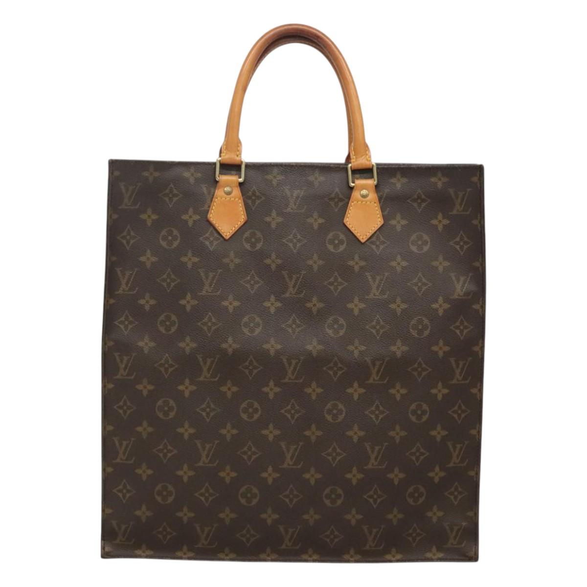 LOUIS VUITTON Monogram Sac Plat Hand Bag M51140 LV Auth 125127