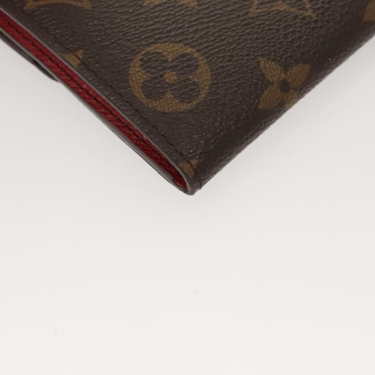 LOUIS VUITTON Monogram Portefeuille Emilie Long Wallet Red M60697 Auth 125135
