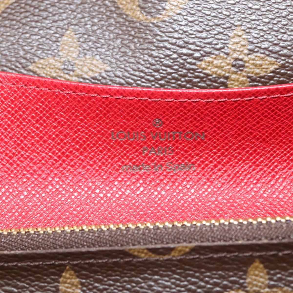 LOUIS VUITTON Monogram Portefeuille Emilie Long Wallet Red M60697 Auth 125135