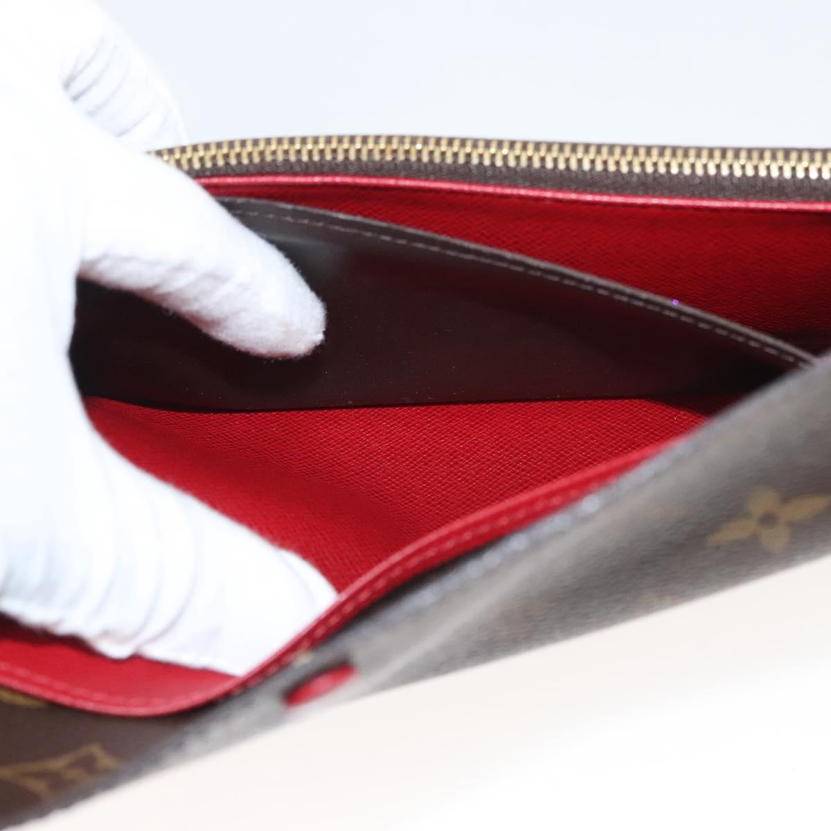 LOUIS VUITTON Monogram Portefeuille Emilie Long Wallet Red M60697 Auth 125135