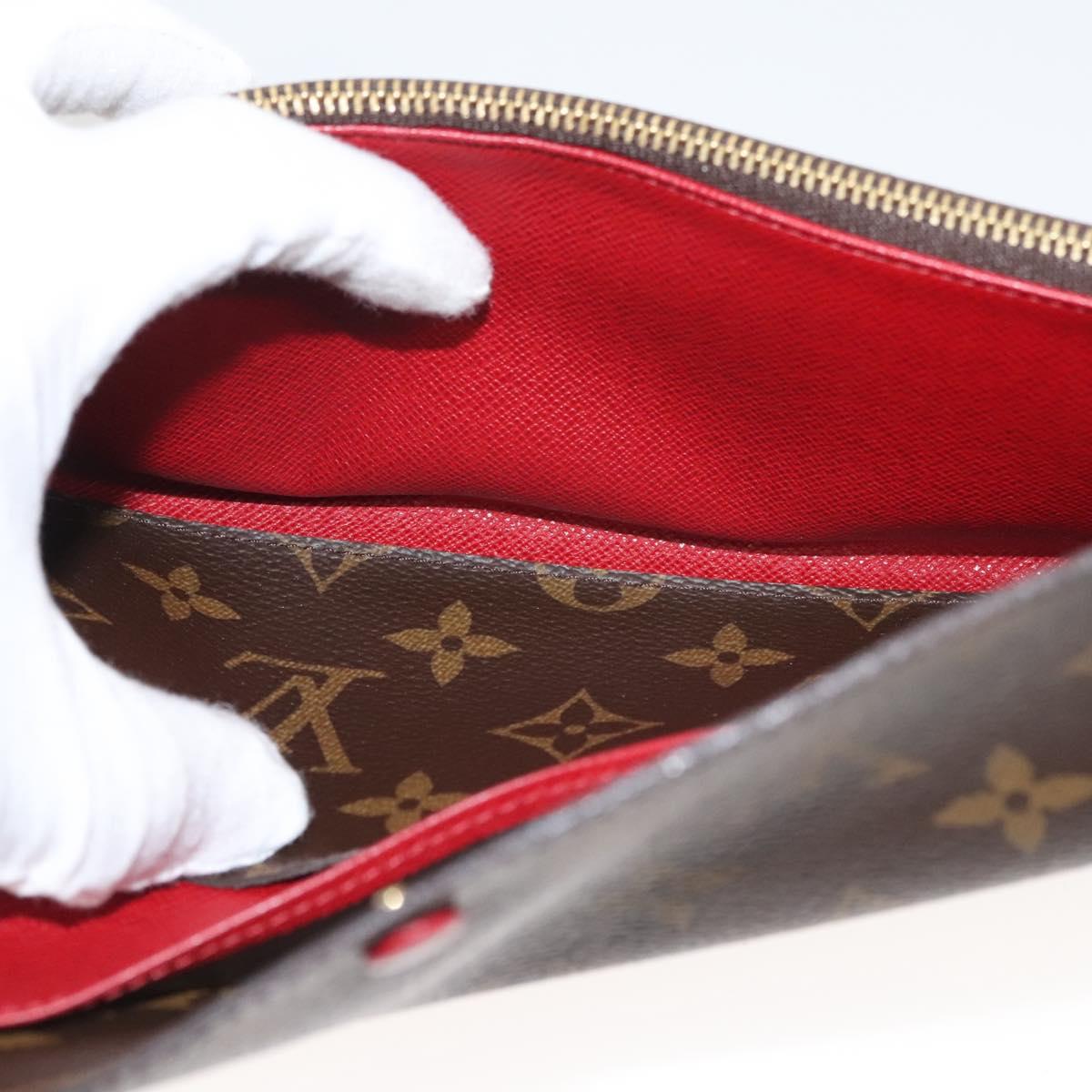 LOUIS VUITTON Monogram Portefeuille Emilie Long Wallet Red M60697 Auth 125135