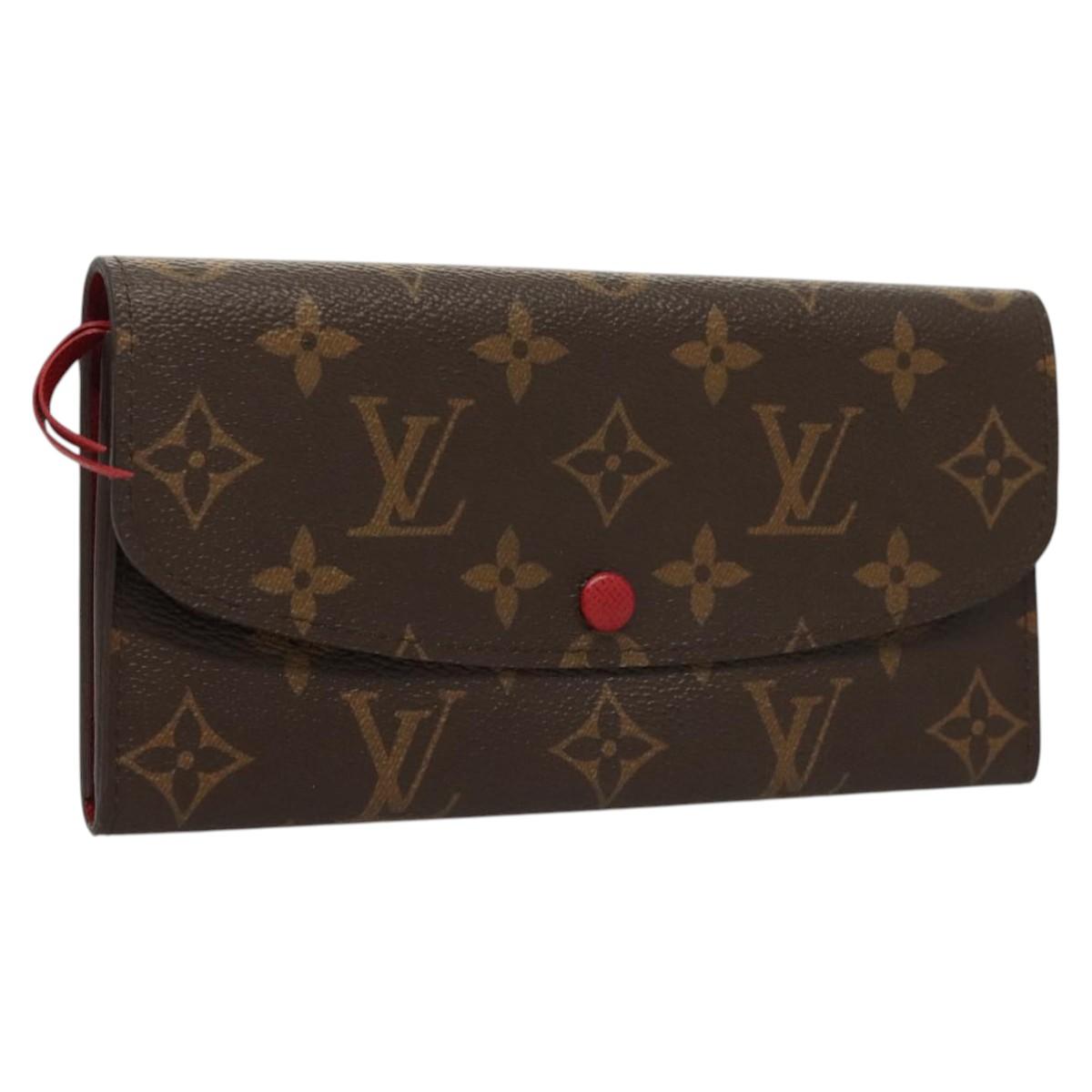 LOUIS VUITTON Monogram Portefeuille Emilie Long Wallet Red M60697 Auth 125135