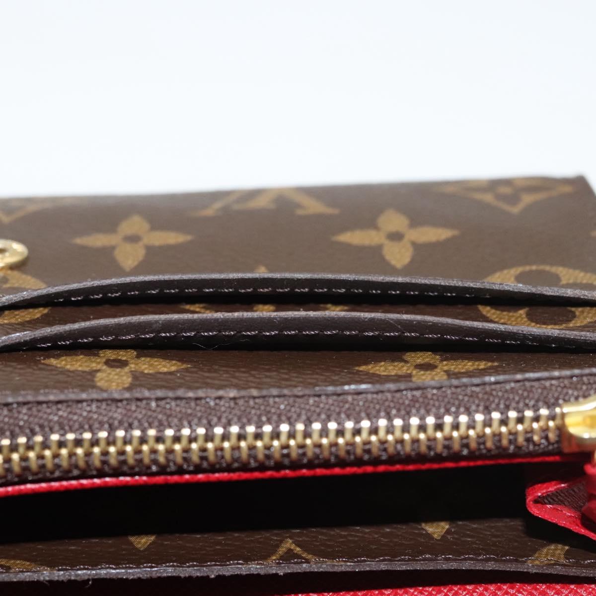 LOUIS VUITTON Monogram Portefeuille Emilie Long Wallet Red M60697 Auth 125135