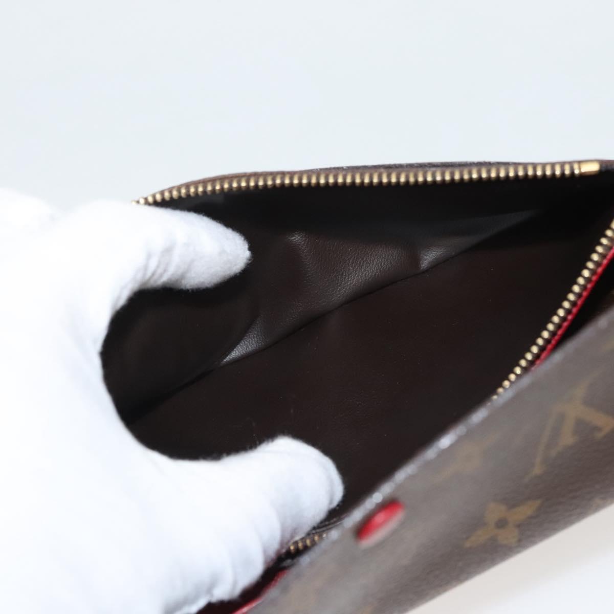 LOUIS VUITTON Monogram Portefeuille Emilie Long Wallet Red M60697 Auth 125135