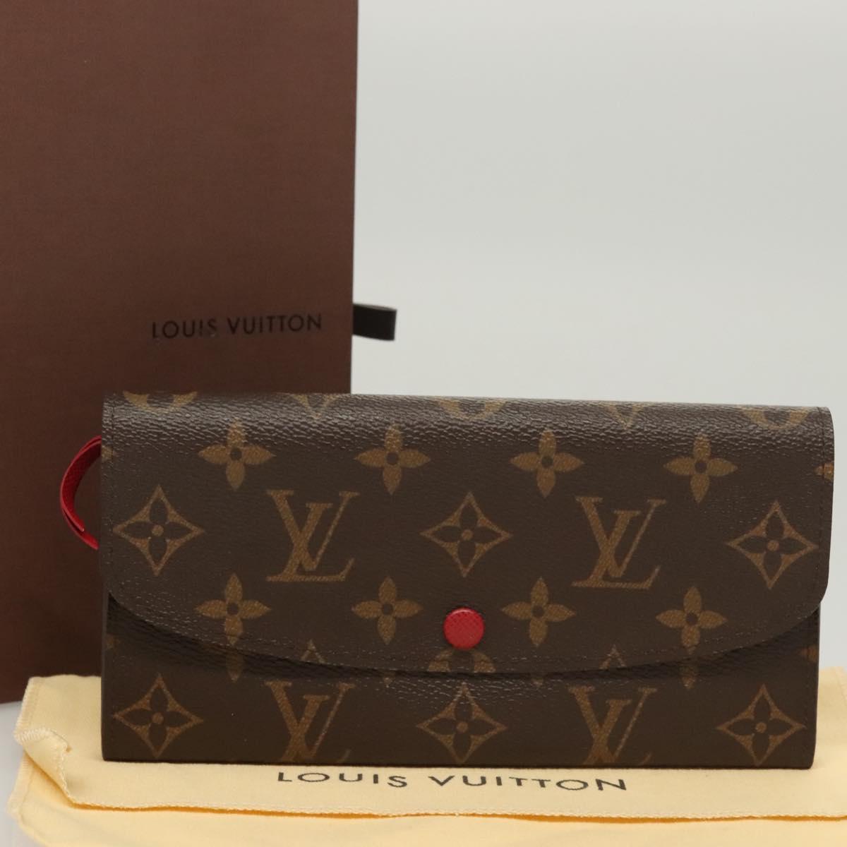 LOUIS VUITTON Monogram Portefeuille Emilie Long Wallet Red M60697 Auth 125135