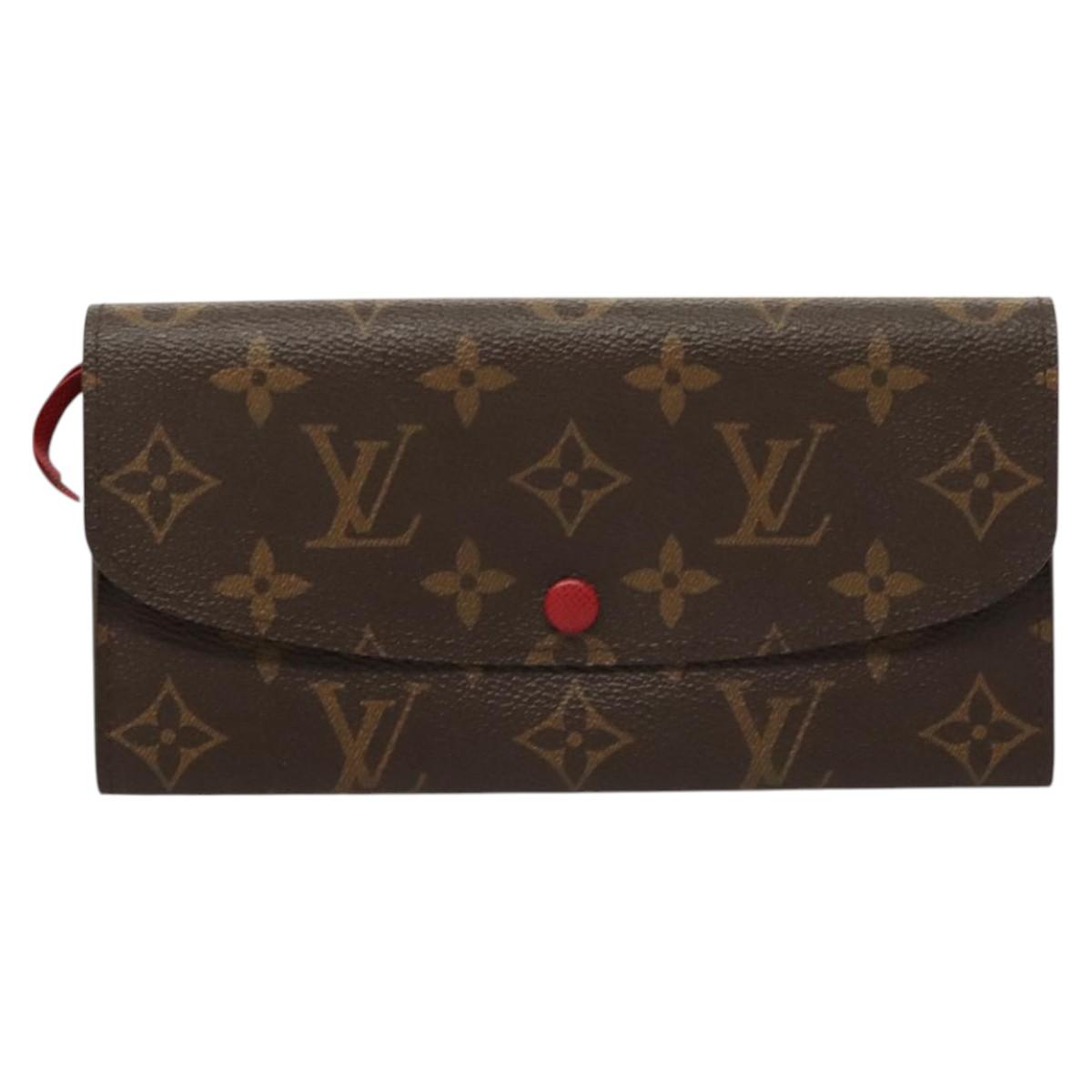 LOUIS VUITTON Monogram Portefeuille Emilie Long Wallet Red M60697 Auth 125135