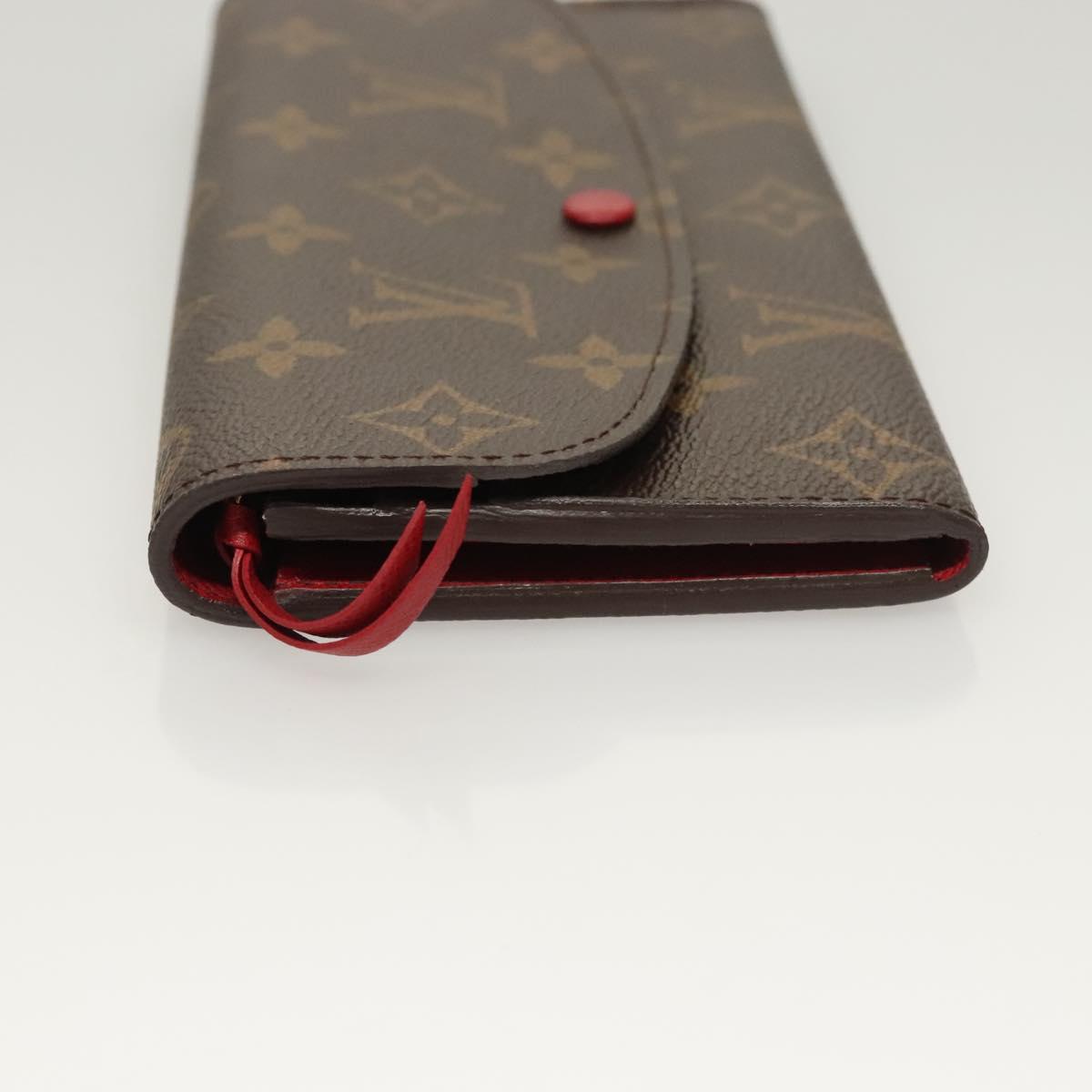 LOUIS VUITTON Monogram Portefeuille Emilie Long Wallet Red M60697 Auth 125135
