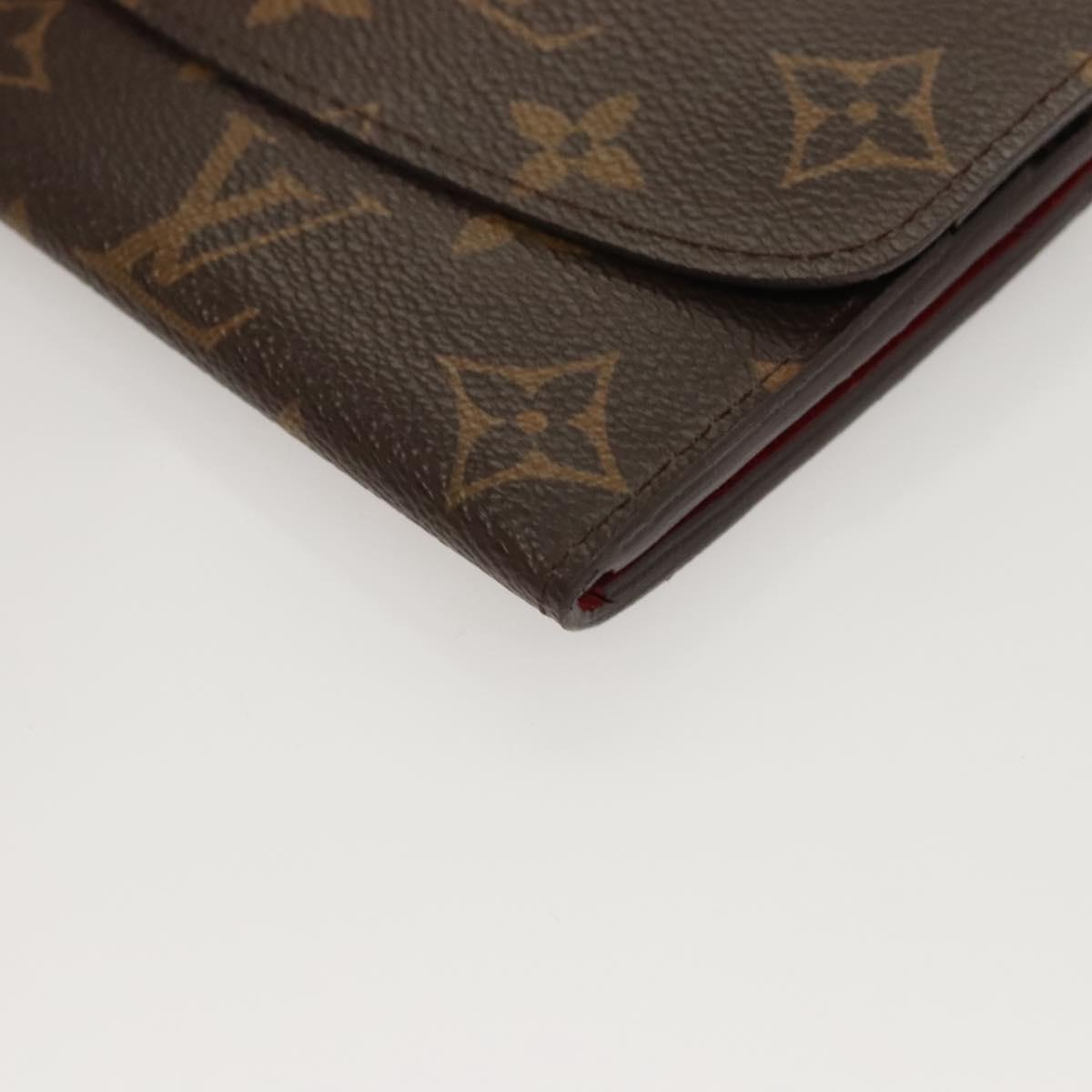 LOUIS VUITTON Monogram Portefeuille Emilie Long Wallet Red M60697 Auth 125135