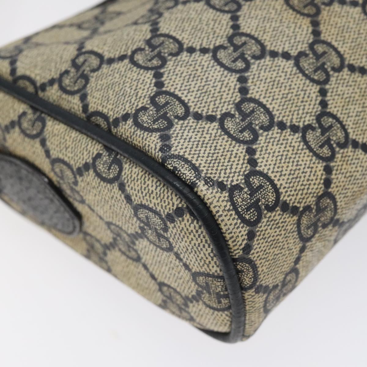 GUCCI GG Supreme Sherry Line Shoulder Bag PVC Navy Gold 89 02 018 Auth 125200