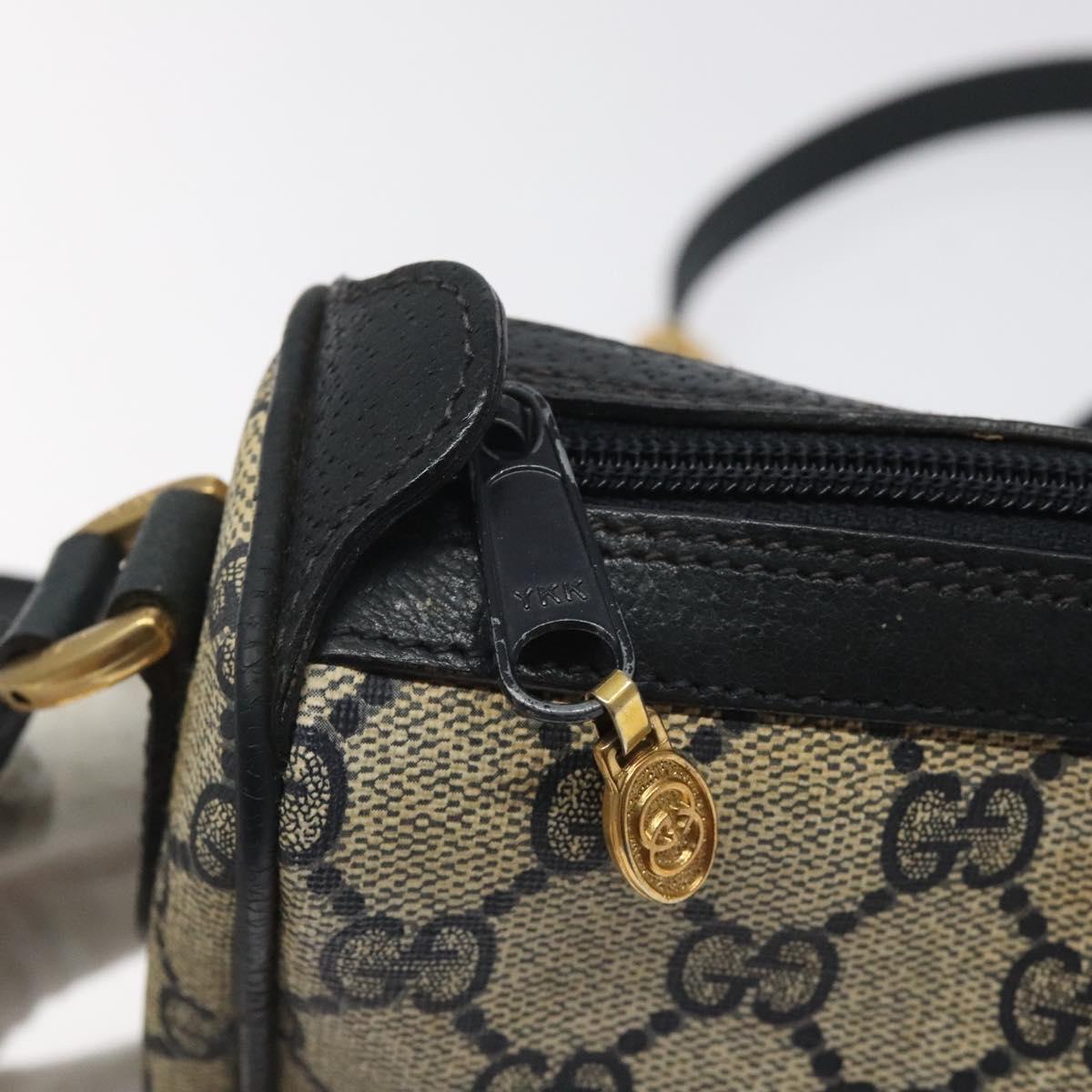 GUCCI GG Supreme Sherry Line Shoulder Bag PVC Navy Gold 89 02 018 Auth 125200