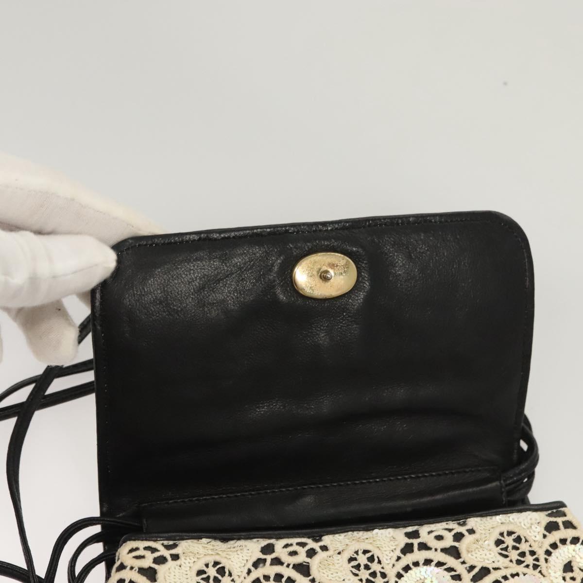 CHANEL Shoulder Bag Lamb Skin White CC Auth 125205