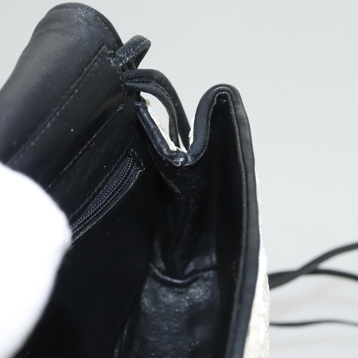 CHANEL Shoulder Bag Lamb Skin White CC Auth 125205