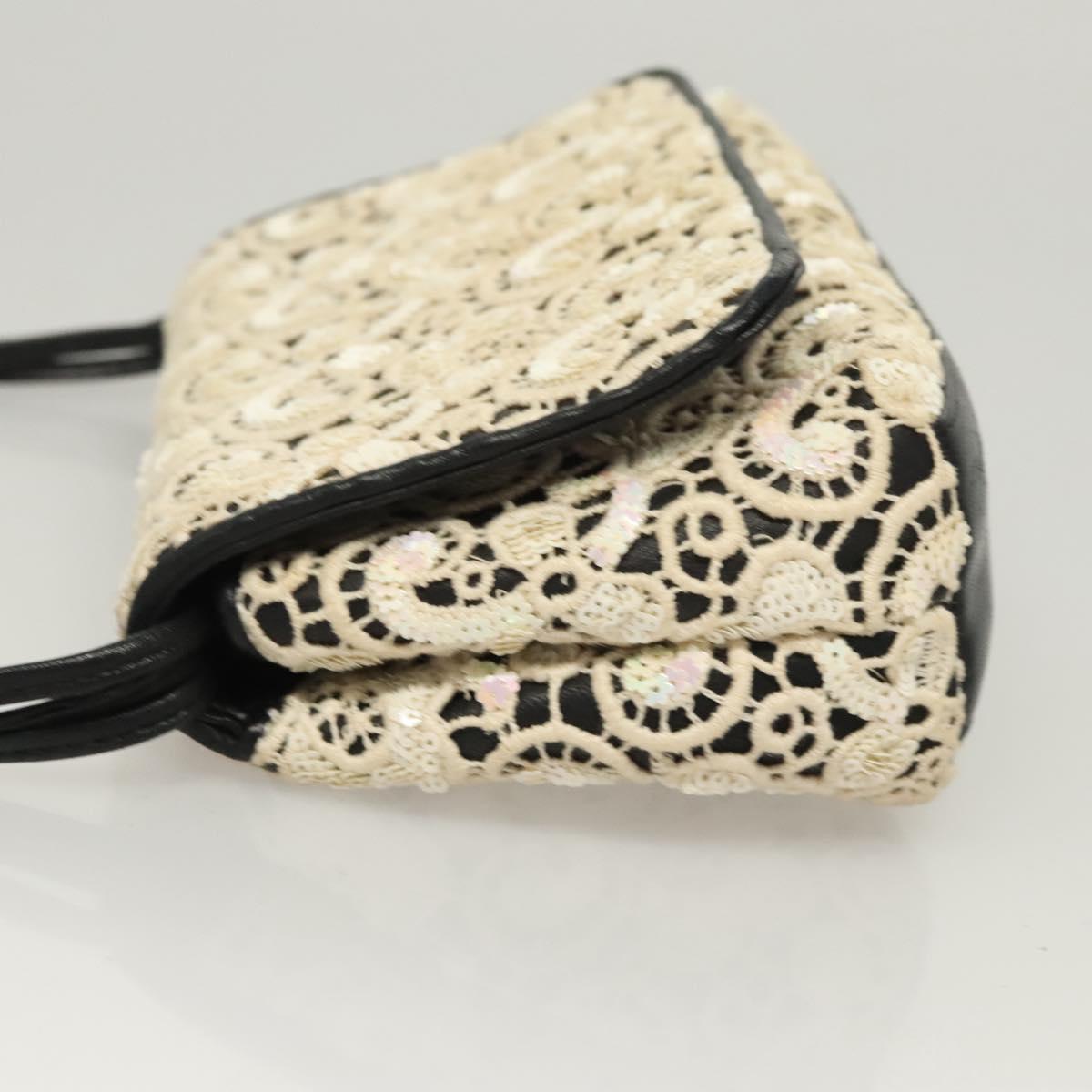 CHANEL Shoulder Bag Lamb Skin White CC Auth 125205