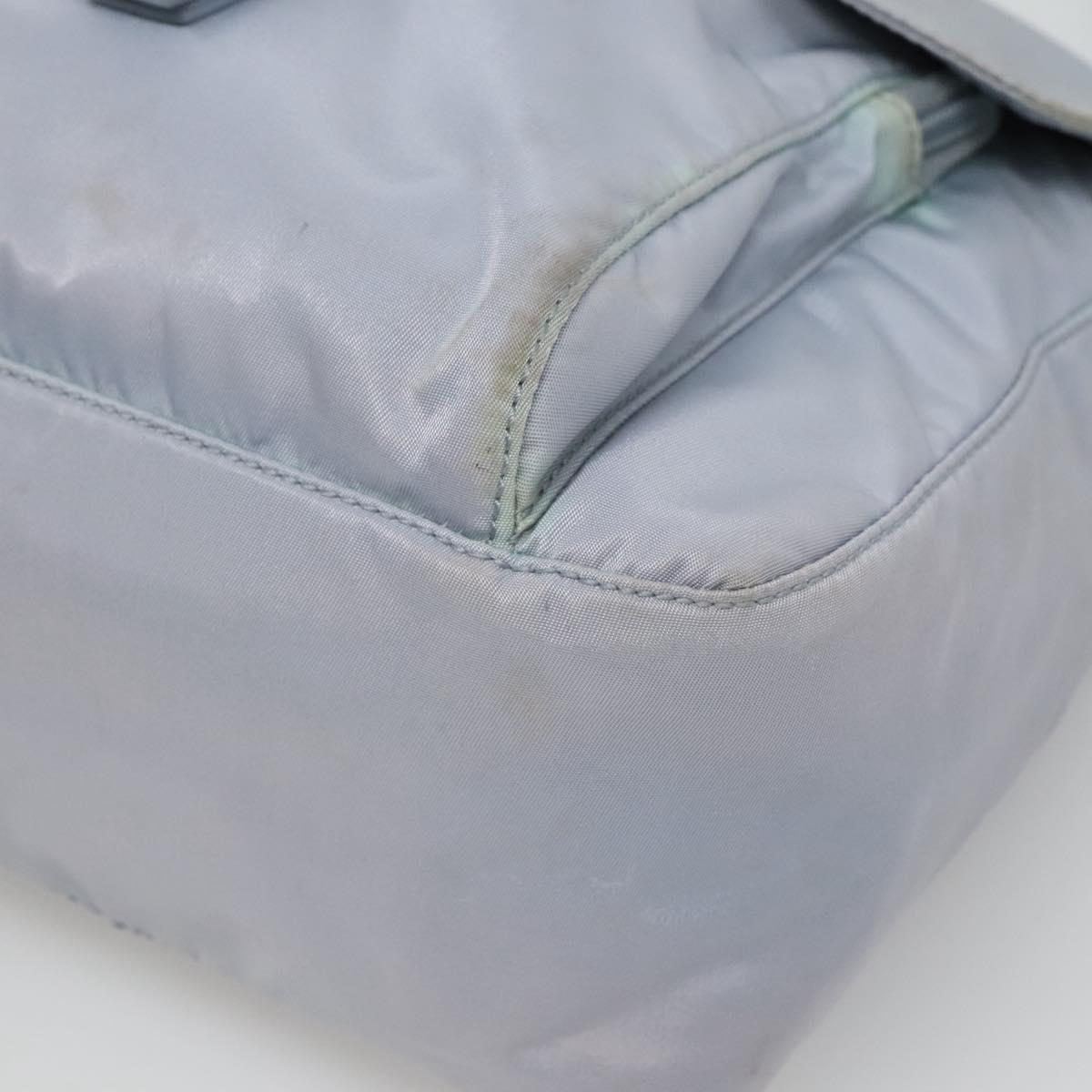 PRADA Shoulder Bag Nylon Light Blue Silver Auth 125209