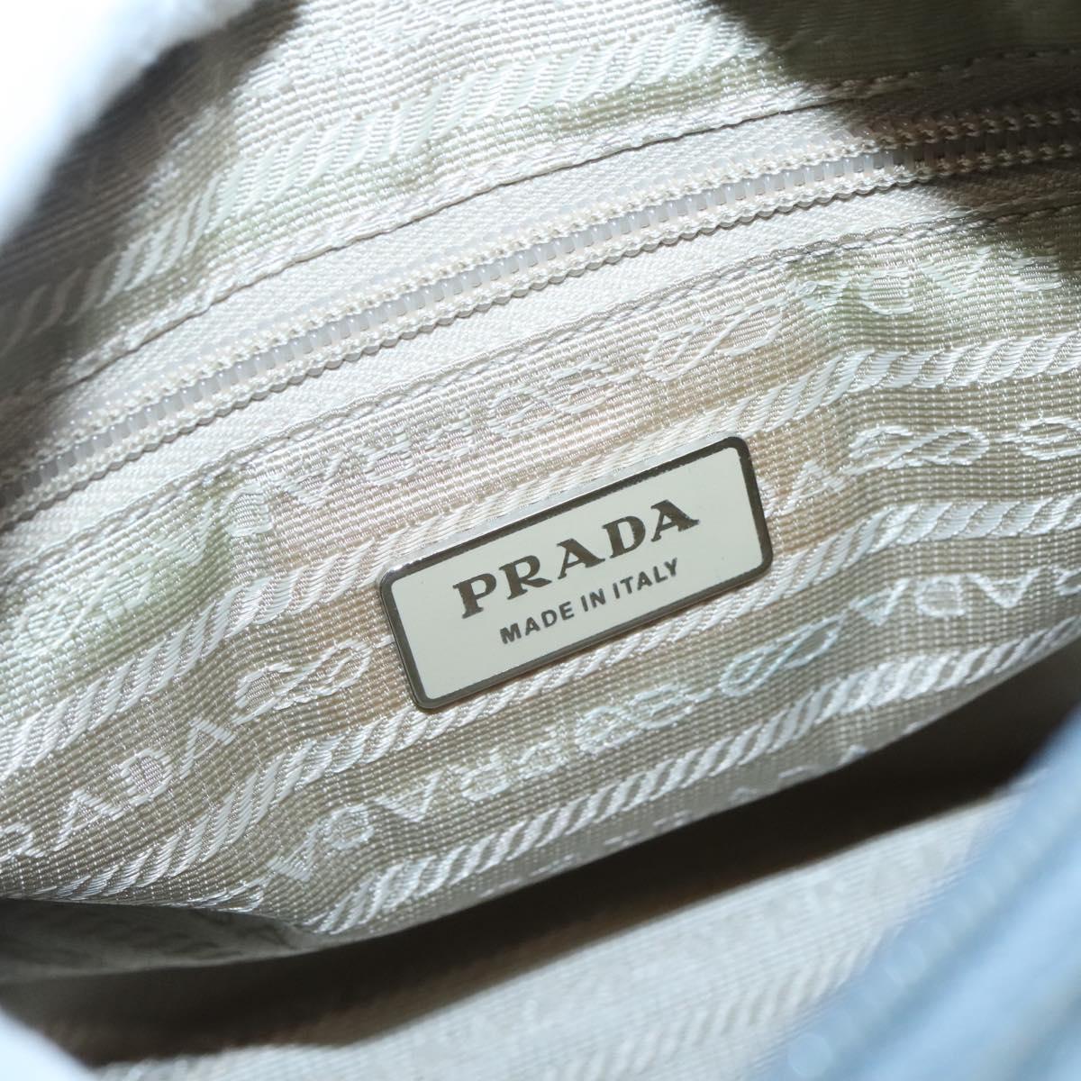 PRADA Shoulder Bag Nylon Light Blue Silver Auth 125209
