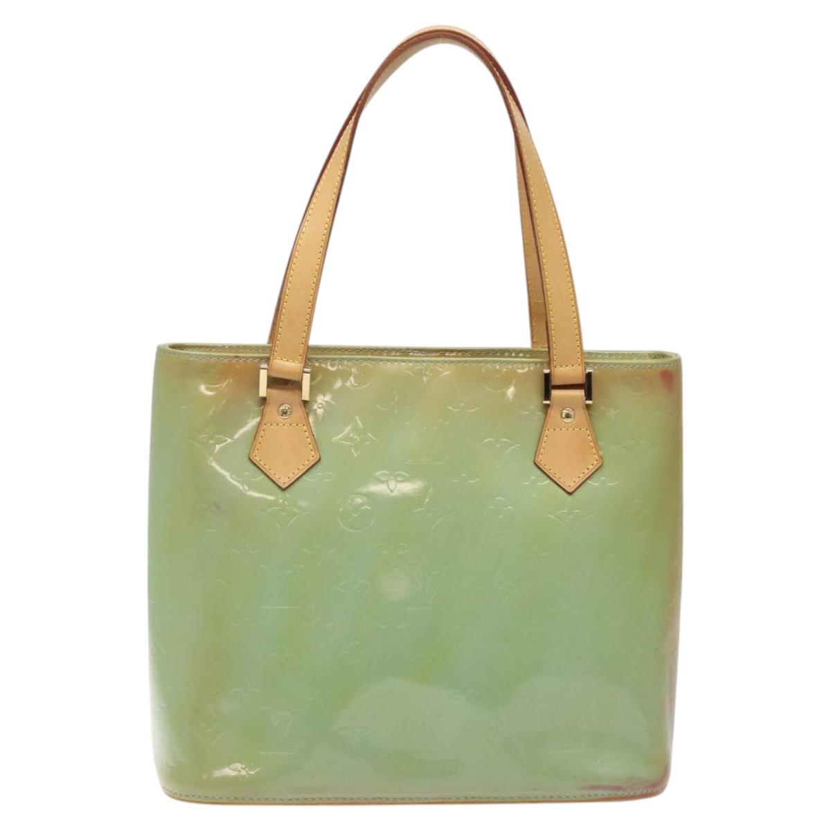 LOUIS VUITTON Monogram Vernis Houston Hand Bag Baby Blue M91005 LV Auth 125211