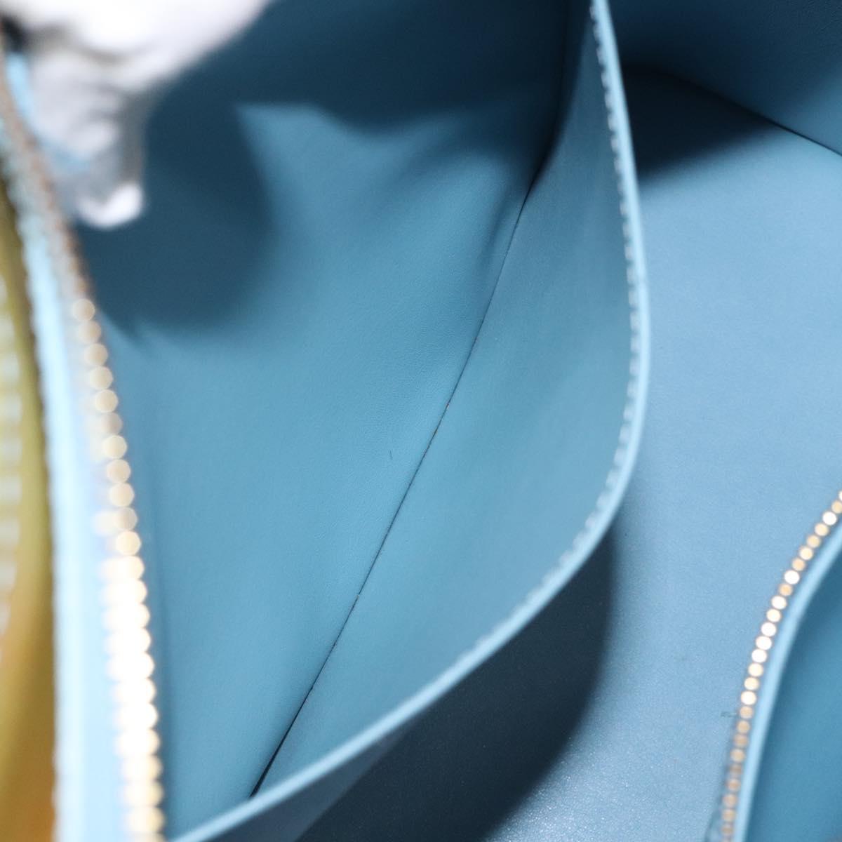 LOUIS VUITTON Monogram Vernis Houston Hand Bag Baby Blue M91005 LV Auth 125211