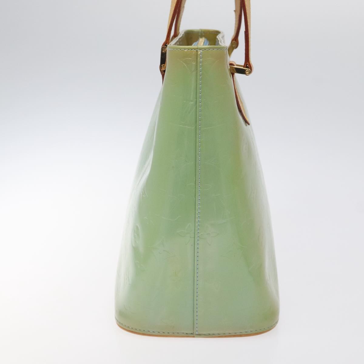 LOUIS VUITTON Monogram Vernis Houston Hand Bag Baby Blue M91005 LV Auth 125211