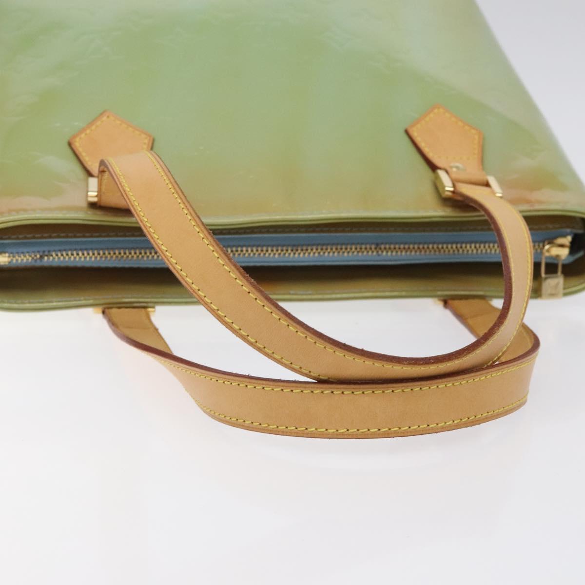 LOUIS VUITTON Monogram Vernis Houston Hand Bag Baby Blue M91005 LV Auth 125211