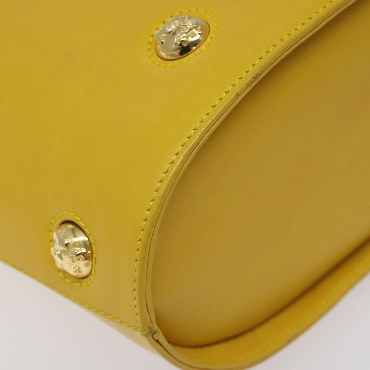 Salvatore Ferragamo Shoulder Bag Leather Yellow Gold Auth 125240