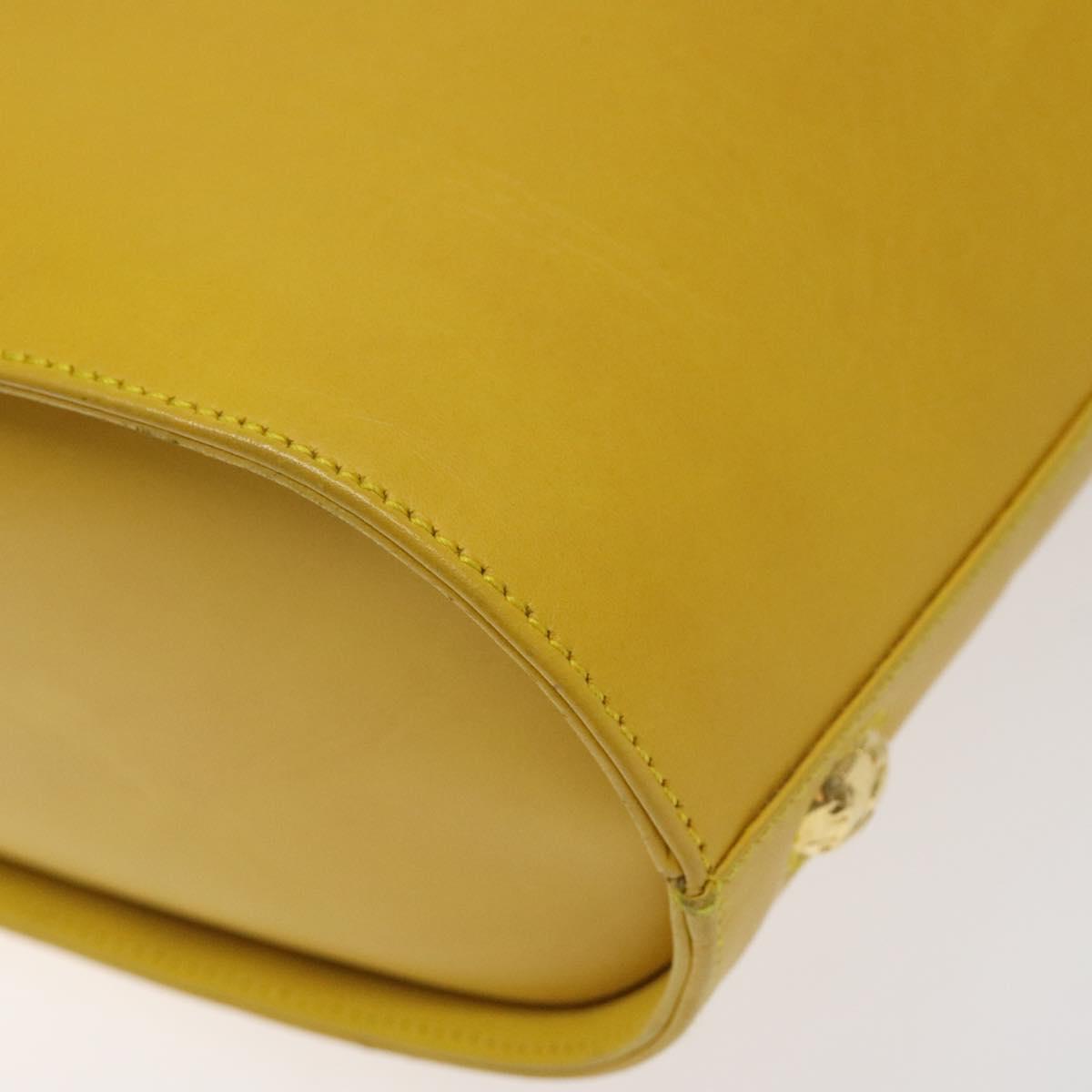 Salvatore Ferragamo Shoulder Bag Leather Yellow Gold Auth 125240