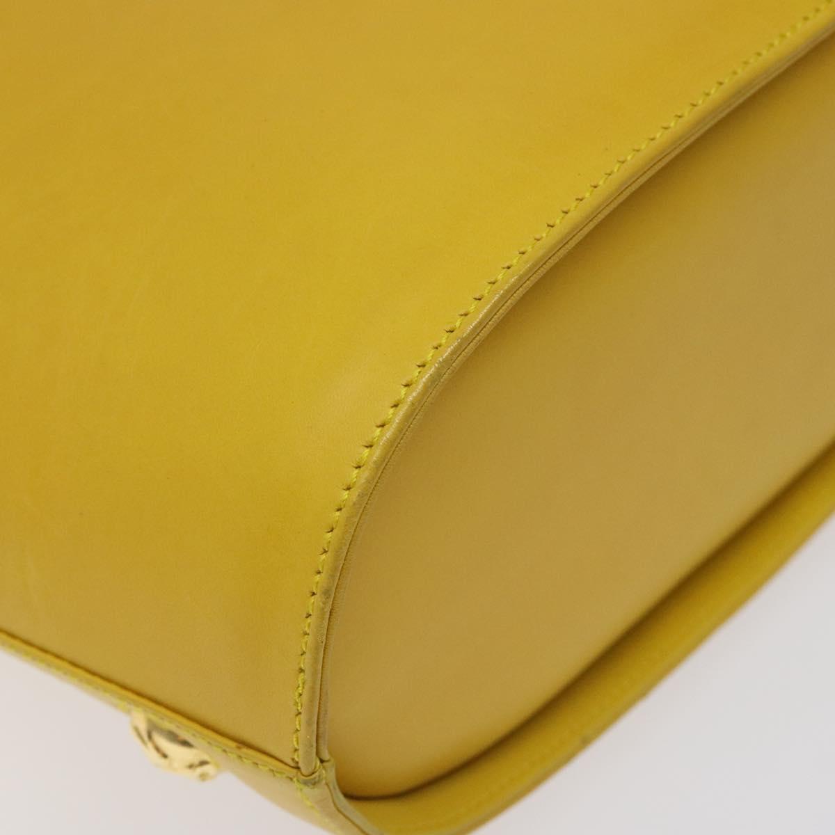Salvatore Ferragamo Shoulder Bag Leather Yellow Gold Auth 125240