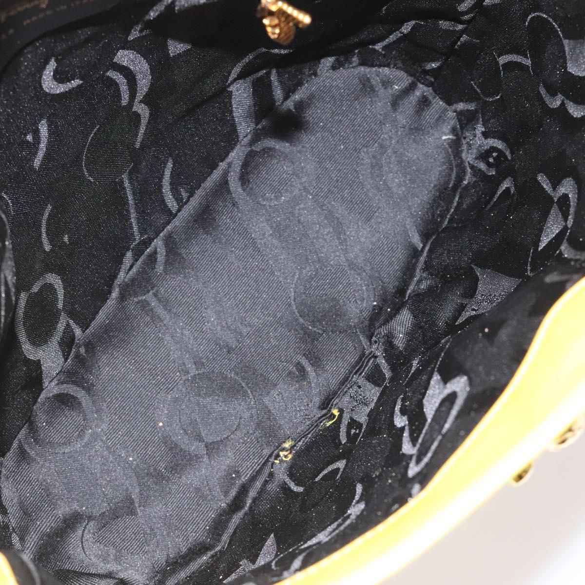 Salvatore Ferragamo Shoulder Bag Leather Yellow Gold Auth 125240