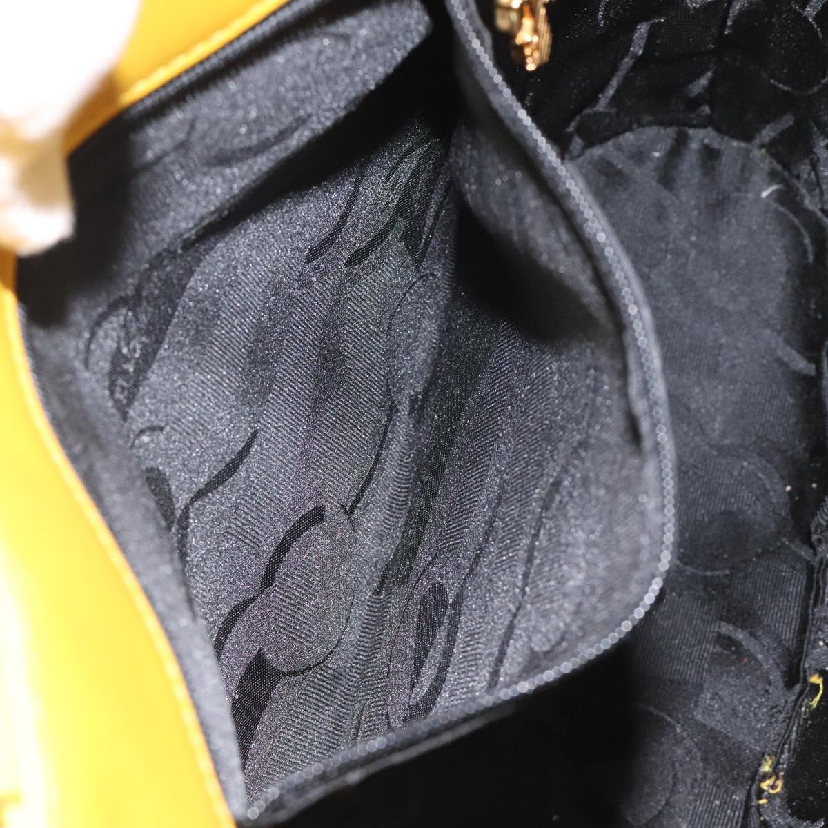 Salvatore Ferragamo Shoulder Bag Leather Yellow Gold Auth 125240