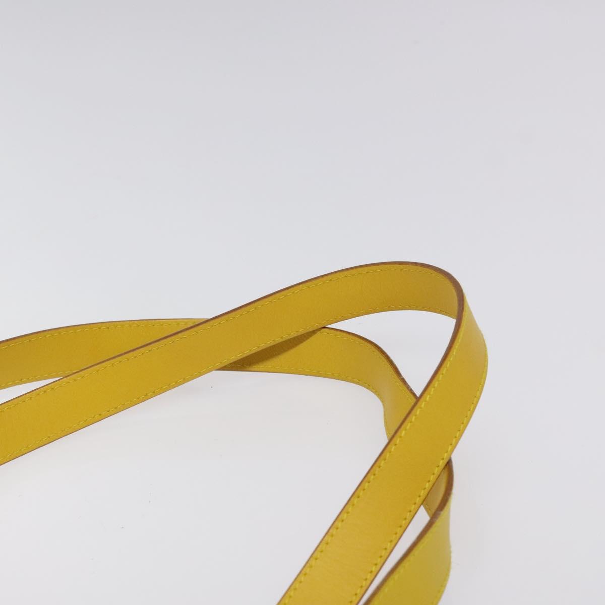 Salvatore Ferragamo Shoulder Bag Leather Yellow Gold Auth 125240