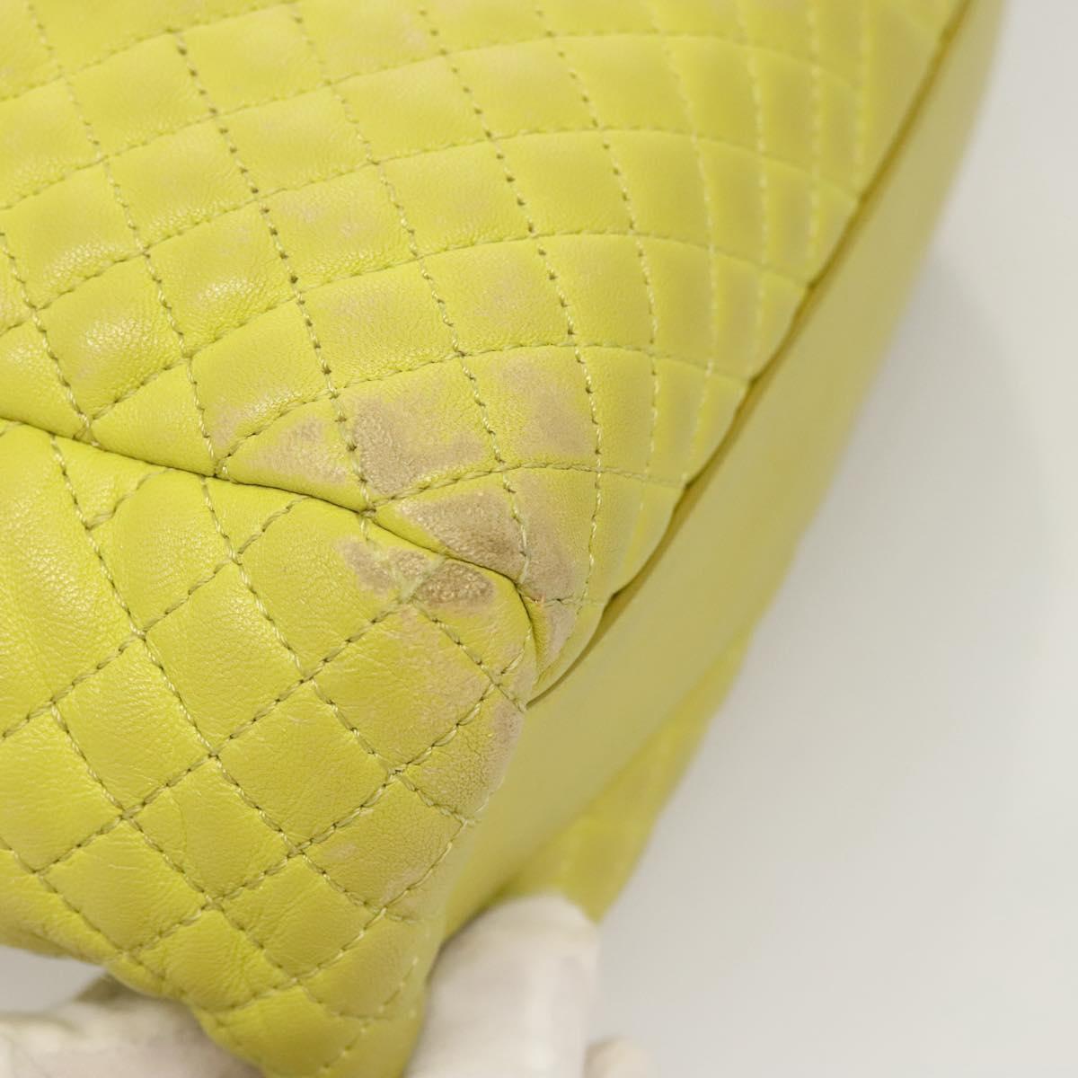 VERSACE Hand Bag Leather Green Gold Auth 125242