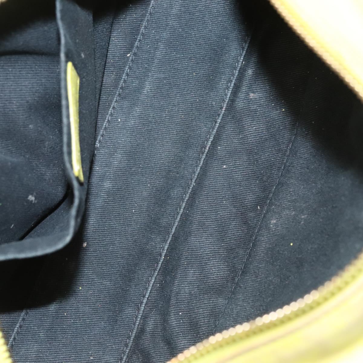 VERSACE Hand Bag Leather Green Gold Auth 125242