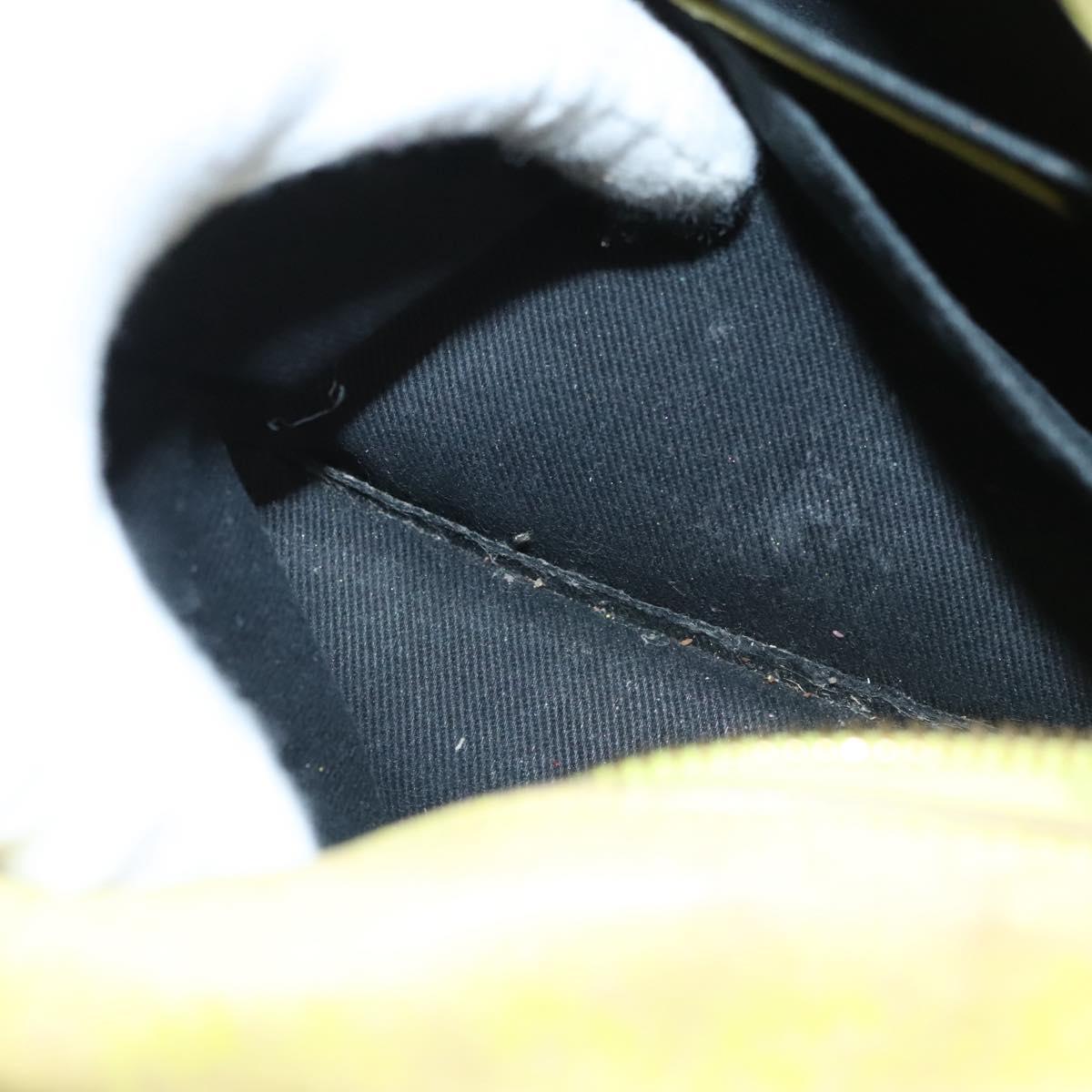 VERSACE Hand Bag Leather Green Gold Auth 125242